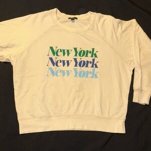 J.Crew Sweatshirt New York print medium cream colored